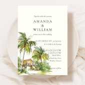 Tropische bestemming Elegante bruiloft uitnodiging