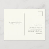 Tropische bestemming Elegante RSVP-respons Aankondigingskaart (Achterkant)