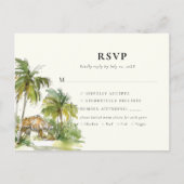 Tropische bestemming Elegante RSVP-respons Aankondigingskaart (Voorkant)