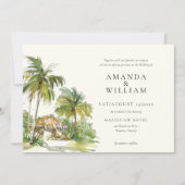 Tropische Bestemming Elegante Trouw Uitnodiging (Voorkant)