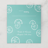 Tropische bestemming en dollars thema bruiloft plaatskaartje (Buitenkant ongevouwen)