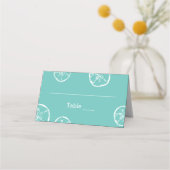 Tropische bestemming en dollars thema bruiloft plaatskaartje (Achterkant)