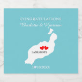 Tropische bestemming Lanzarote Spain Beach Wedding Bier Etiket (Enkel label)