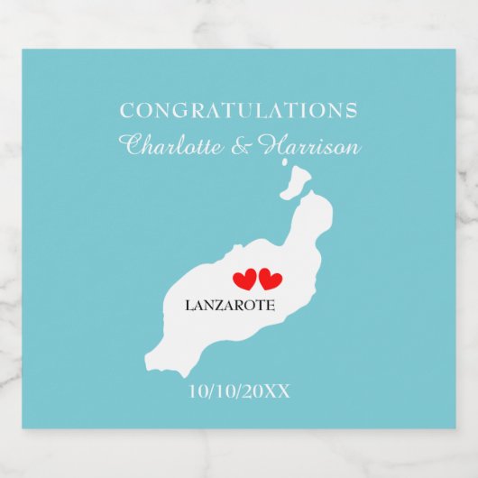 Tropische bestemming Lanzarote Spain Beach Wedding Bier Etiket (Enkel label)