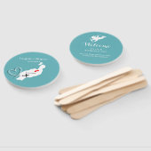 Tropische bestemming Lanzarote Spain Beach Wedding Handwaaier (Niet-gemonteerd)