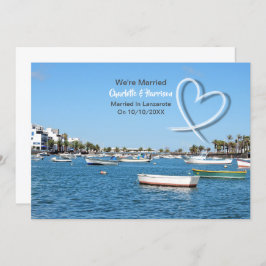 Tropische bestemming Lanzarote Spain Beach Wedding Kaart