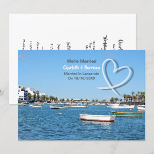 Tropische bestemming Lanzarote Spain Beach Wedding Kaart