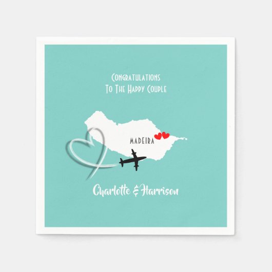 Tropische bestemming Madeira bruiloft Servet (Voorkant)