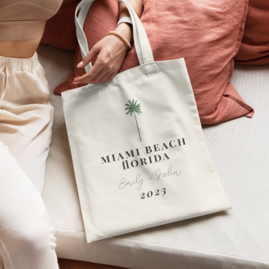 Tropische Bestemming Palm Tree Bruiloft Welkom Tote Bag