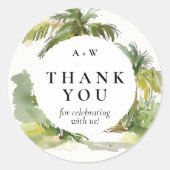 Tropische bestemming ronde Sticker (Voorkant)