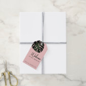Tropische Bestemming Roze Trouw Welkomsttas Label Cadeaulabel (Met Touw)