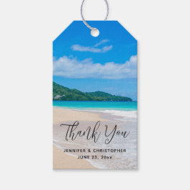 Tropische bestemming Schilderachtig strand bruilof Cadeaulabel