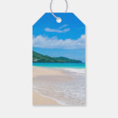 Tropische bestemming Schilderachtig strand bruilof Cadeaulabel (Achterkant)