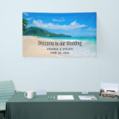 Tropische bestemming Schilderachtig strand bruilof Spandoek (Beurs)