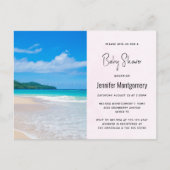 Tropische Bestemming Schitterend Strand Baby Showe Uitnodiging Briefkaart (Voorkant)