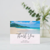 Tropische Bestemming Schitterend Strand Bedankt Briefkaart (Staand voorkant)