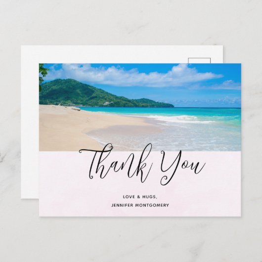 Tropische Bestemming Schitterend Strand Dank U Briefkaart (Voorkant / Achterkant)