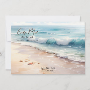 Tropische bestemming strand bruiloft uitnodiging