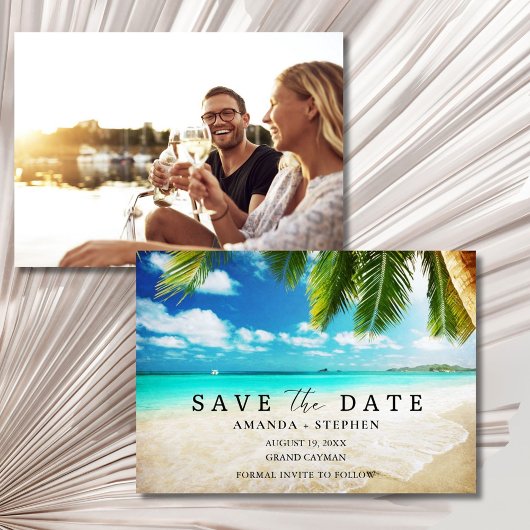 Tropische Bestemming Strand Foto Bruiloft Save The Date