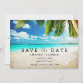 Tropische Bestemming Strand Foto Bruiloft Save The Date (Voorkant)