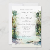 Tropische Bestemming Strand Trouw Uitnodiging (Voorkant)