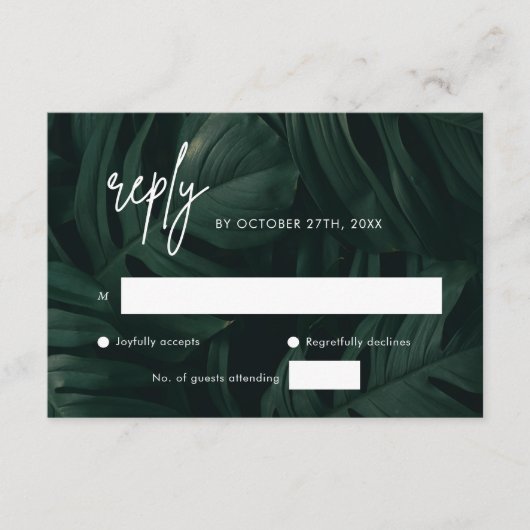 Tropische Bestemming Trouwkaart RSVP Kaarten (Voorkant)