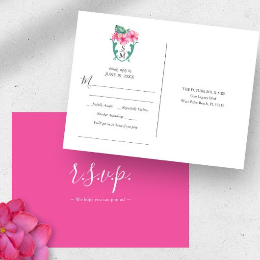 Tropische bestemming Trouwlied Aanvraag RSVP Briefkaart