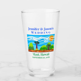 Tropische Bestemming Trouwlocatie Hawaï Pint Glas