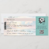 Tropische Bestemming Vliegtuig Ticket Strand Bruil Kaart (Achterkant)