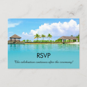 Tropische bestemmingresort strand Wedding RSVP Kaart