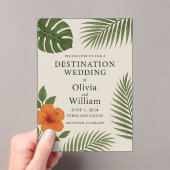 Tropische bestemmingsbruiloft acryl uitnodigingen (Insitu (Draagbaar))
