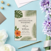 Tropische bestemmingsbruiloft acryl uitnodigingen (Insitu (Huwelijk))