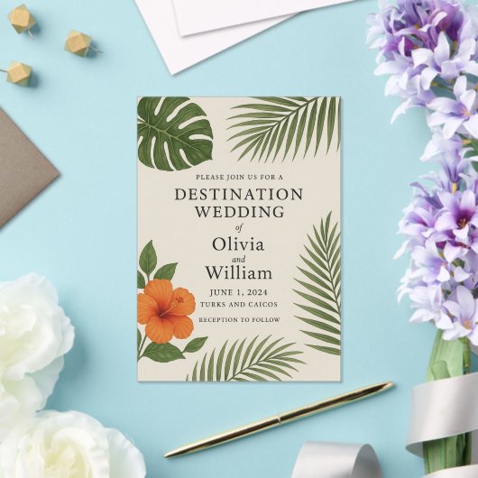 Tropische bestemmingsbruiloft acryl uitnodigingen (Insitu (Huwelijk))