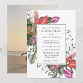 Tropische bestemmingsbruiloft kaart (Voorkant / Achterkant)