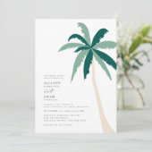 Tropische bestemmingsbruiloft kaart (Staand voorkant)