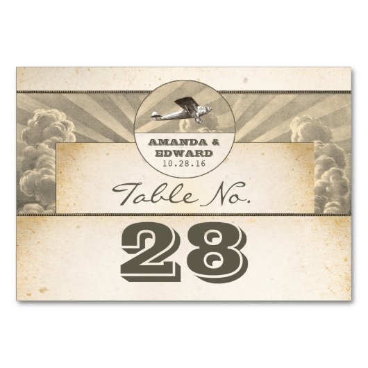 Tropische bestemmingsbruiloft plaatskaart met vlie kaart (Voorkant)