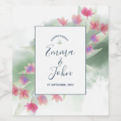 Tropische bestemmingsbruiloft wijn etiket (Enkel label)