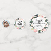 Tropische bestemmingsweddenschap bespaart de datum confetti (Voorkanten)