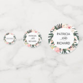 Tropische bestemmingsweddenschap bespaart de datum confetti (Achterkanten)