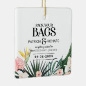 Tropische bestemmingsweddenschap bespaart de datum keramisch ornament (Rechts)