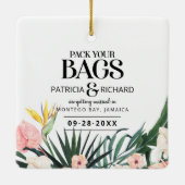 Tropische bestemmingsweddenschap bespaart de datum keramisch ornament (Achterkant)