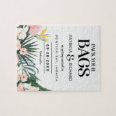 Tropische bestemmingsweddenschap bespaart de datum legpuzzel (Horizontaal)