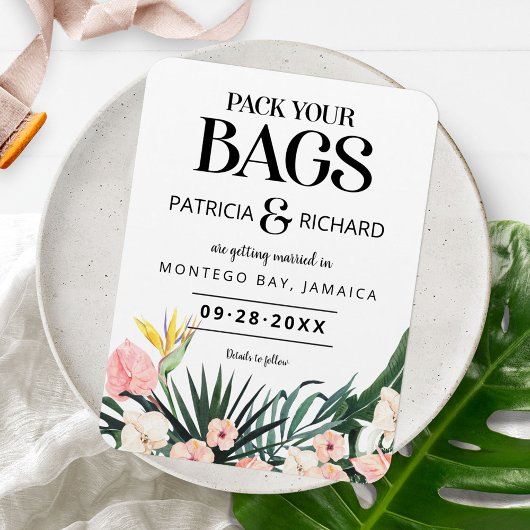 Tropische bestemmingsweddenschap bespaart de datum magneet