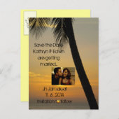 Tropische bestemmingsweddenschap sparen de Datum Aankondigingskaart (Voorkant / Achterkant)