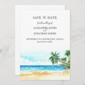Tropische bestemmingsweddenschap sparen de Datum Save The Date (Voorkant / Achterkant)