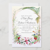 Tropische betoverde tuin bruiloft uitnodiging (Voorkant)