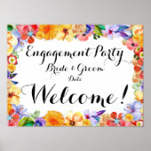 Tropische betrokkenheid, huwelijksfeest bord/poste poster (Voorkant)