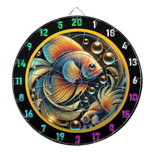 Tropische Betta Splash Dartboard Design Dartbord (Voorkant)