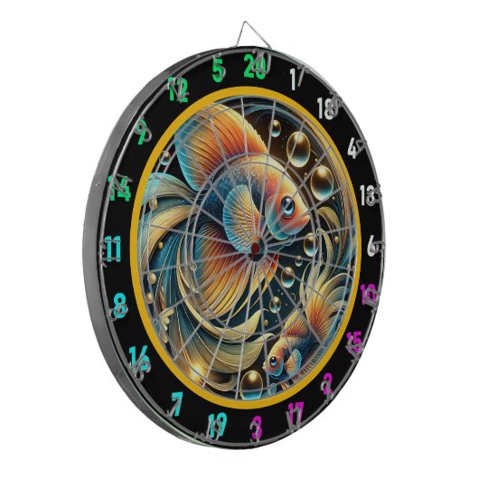Tropische Betta Splash Dartboard Design Dartbord (Voorkant Links)
