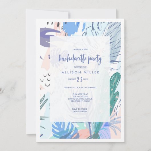 Tropische beukenbachelorette voor de zomer kaart (Voorkant)